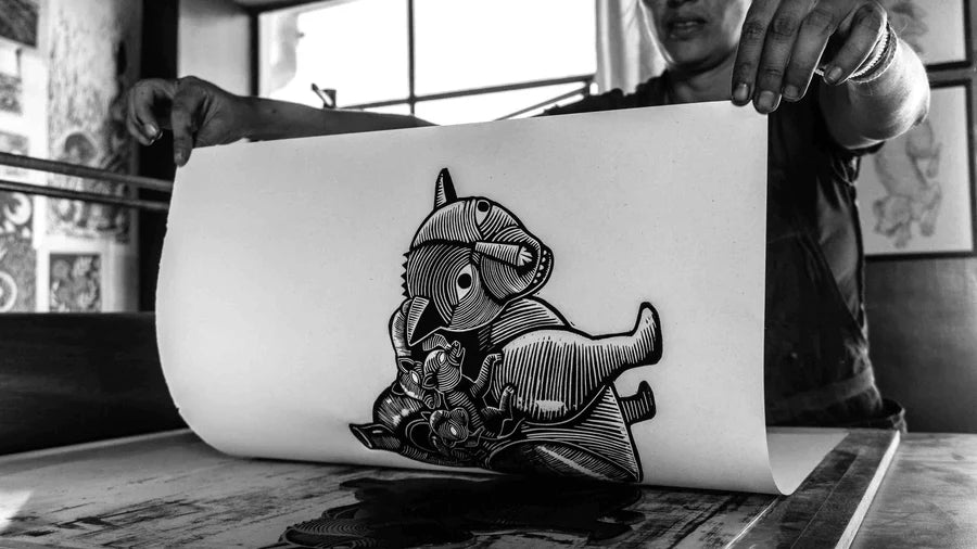 Tania Brun - Behind the scenes of a Peruvian Wood Block Printer - Circus Network Street Art and Illustration in Porto Portugal