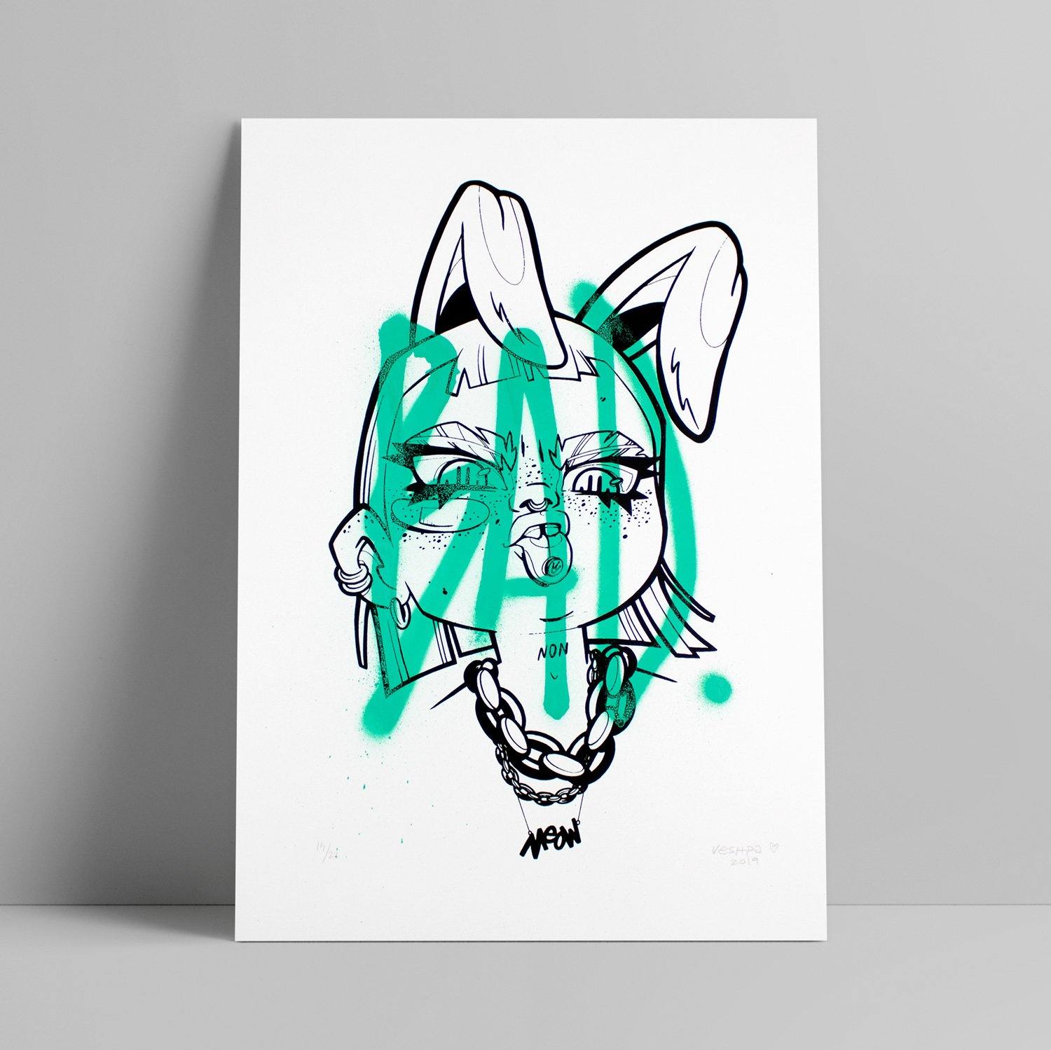 Veshpa - Bad Bunny - Circus Network Street Art and Illustration