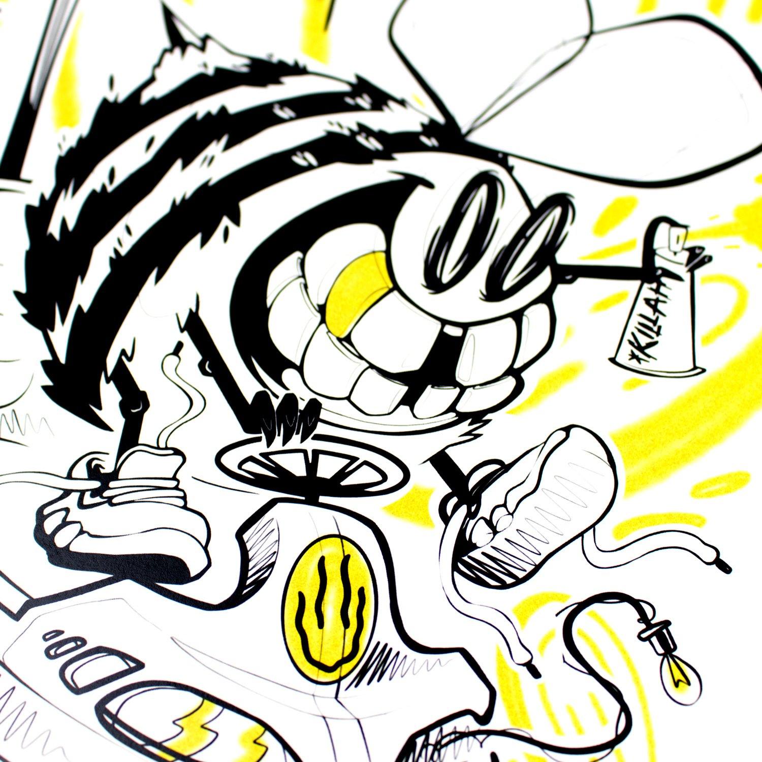 Veshpa - Killah Bee - Circus Network Street Art and Illustration