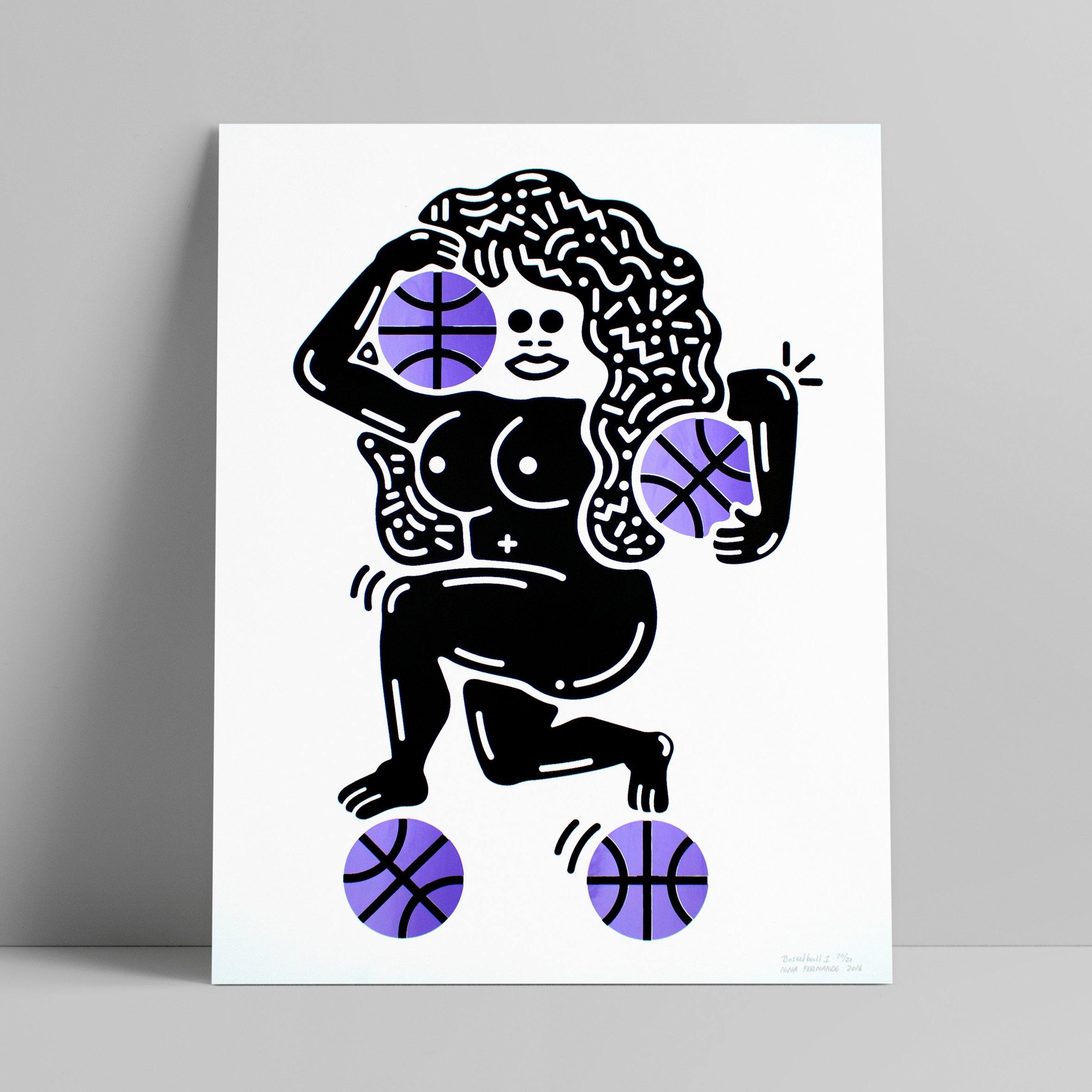 Nina Fernande - SAM - Basketball 1 - Circus Network Street Art and Illustration in Porto Portugal