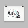 45RPM - Train on the Brain - Circus Network Street Art and Illustration