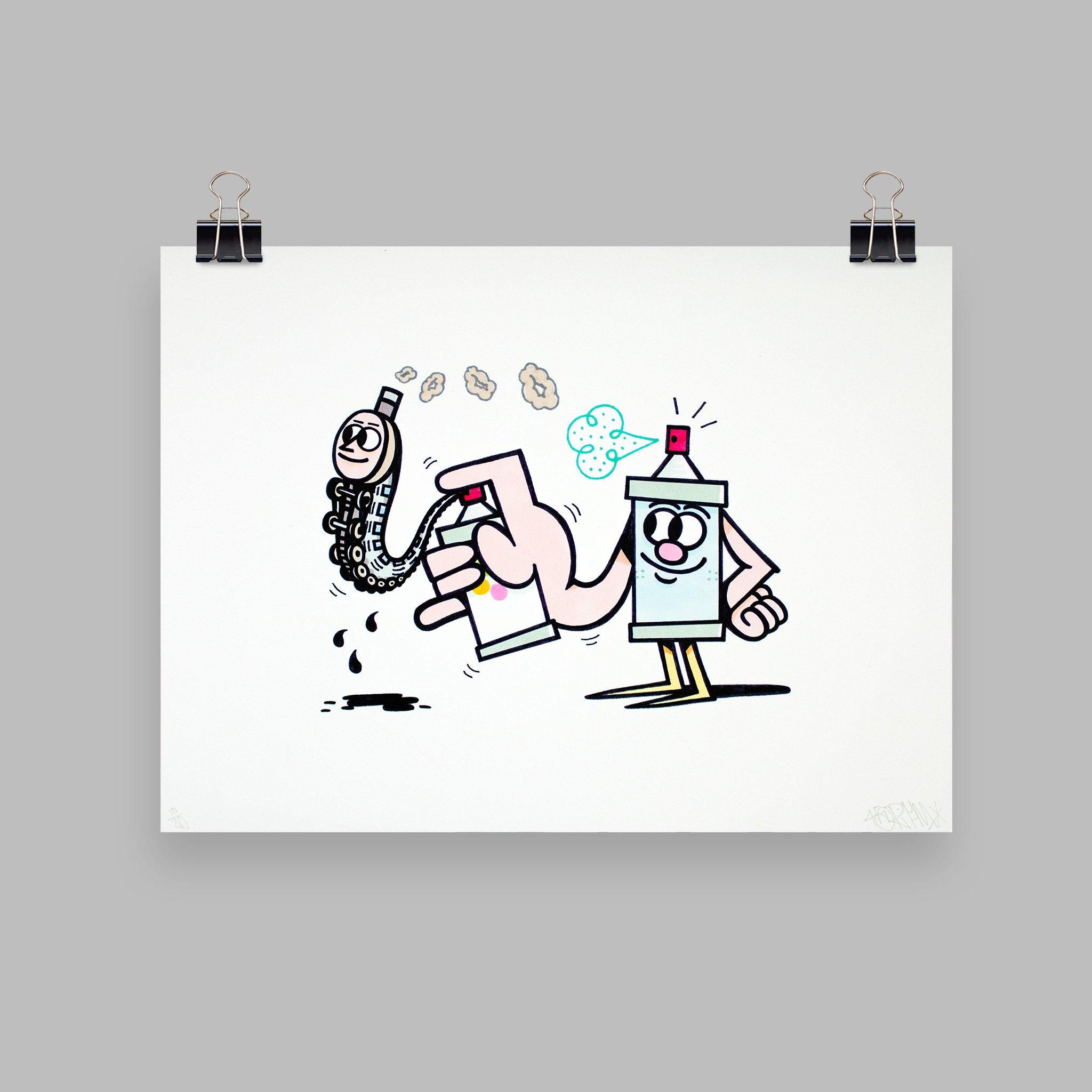 45RPM - Train on the Brain - Circus Network Street Art and Illustration