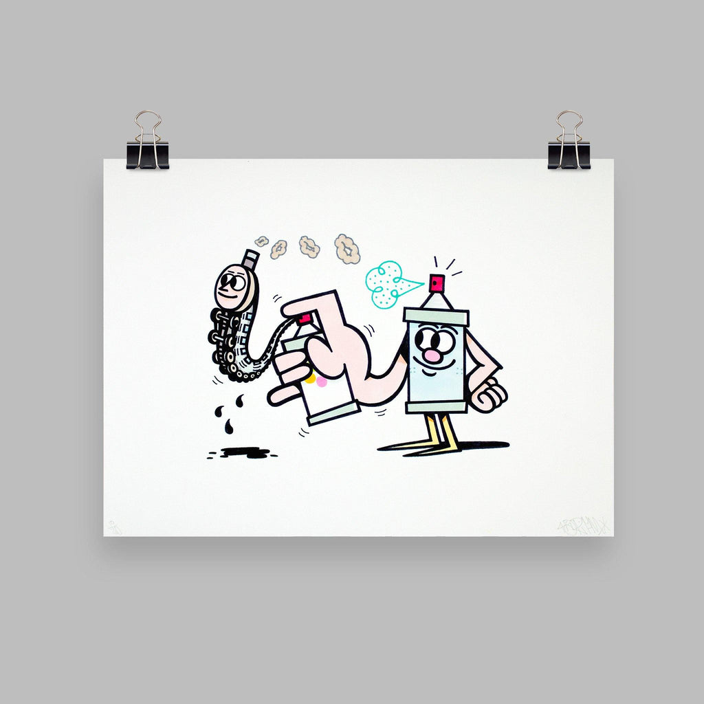 45RPM - Train on the Brain - Circus Network Street Art and Illustration