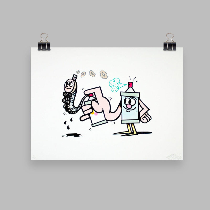 45RPM - Train on the Brain - Circus Network Street Art and Illustration