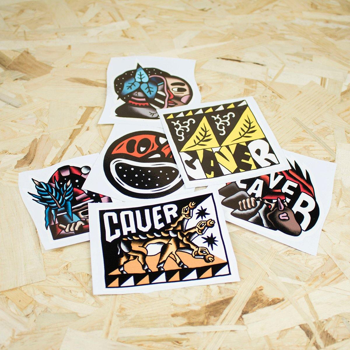 The Caver - Day & Night - stickers - Circus Network Street Art and Illustration