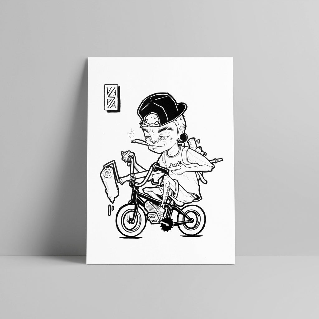 Veshpa - Biker - Circus Network Street Art and Illustration