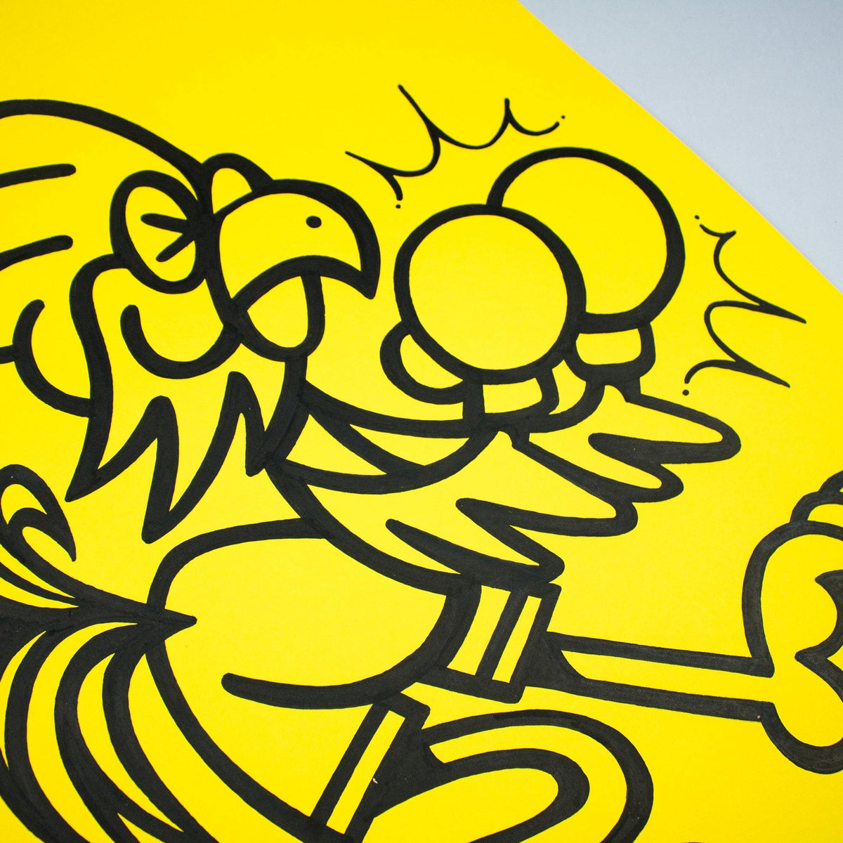 45RPM - Cock Fight - Circus Network Street Art and Illustration