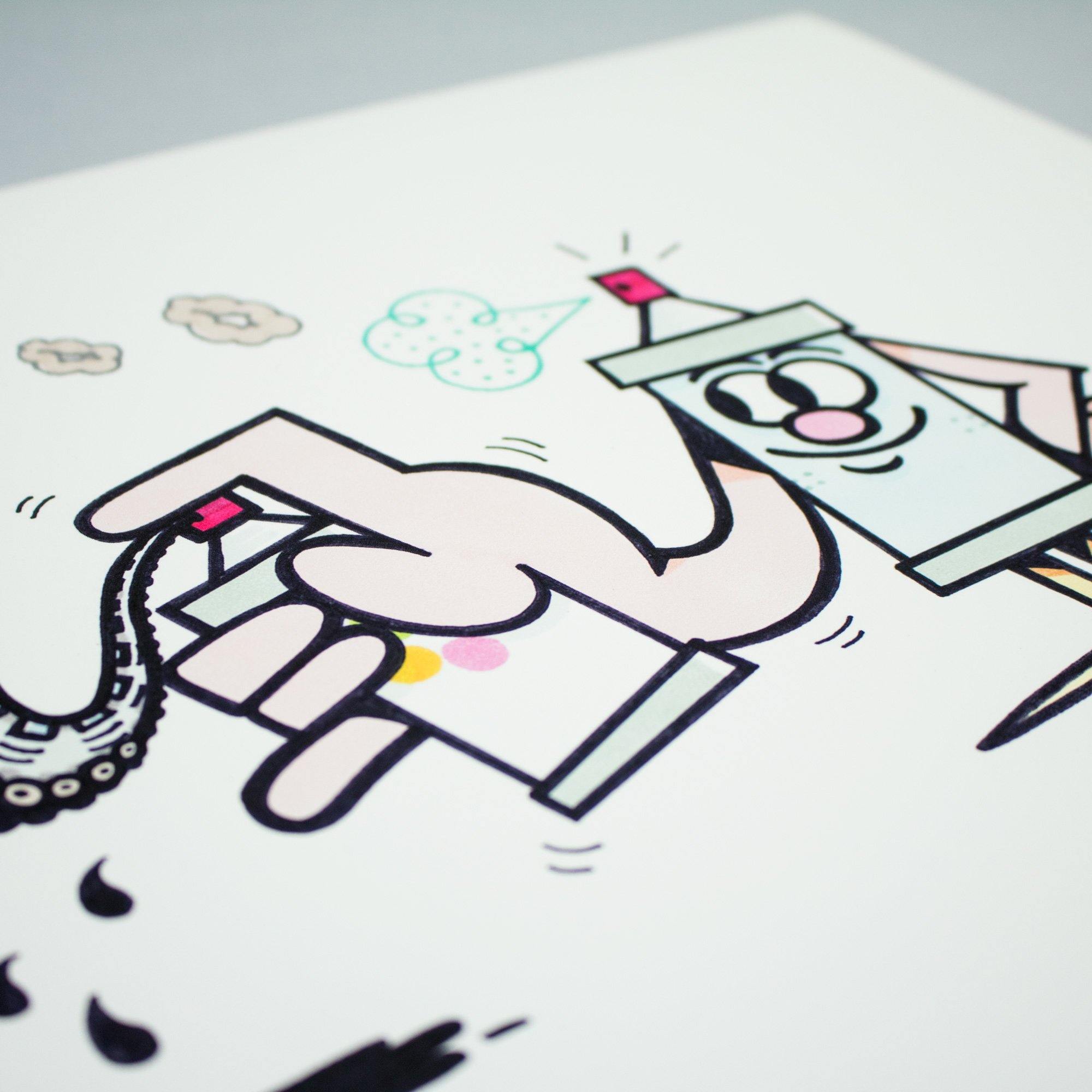 45RPM - Train on the Brain - Circus Network Street Art and Illustration