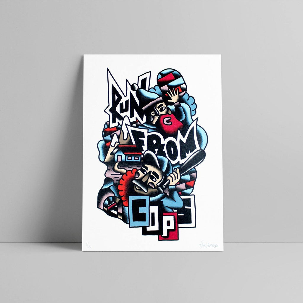 The Caver - Bad: Run From Cops - Circus Network Street Art and Illustration